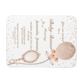 Magnet Flexible Invitation de Baby shower rose Gold Glittery (Horizontal)