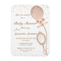 Invitation de Baby shower rose Gold Glittery