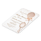 Magnet Flexible Invitation de Baby shower rose Gold Glittery (Côté Gauche)