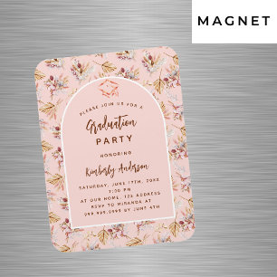 Magnet Flexible Invitation de fête de remise des diplômes à la ros