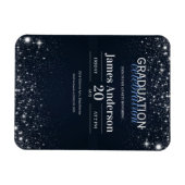 Magnet Flexible Invitation de graduation noir et argent (Horizontal)