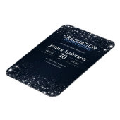 Magnet Flexible Invitation de graduation noir et argent (Côté Gauche)