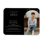 Magnet Flexible Invitation de graduation photo minimale en noir/bl (Horizontal)