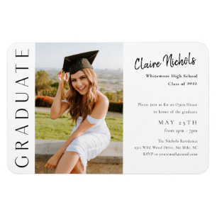 Magnet Flexible Invitation de graduation photo verticale moderne