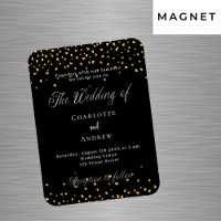 Invitation de luxe en noir et or pour mariage avec