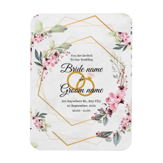 Magnet Flexible invitation de mariage (Vertical)
