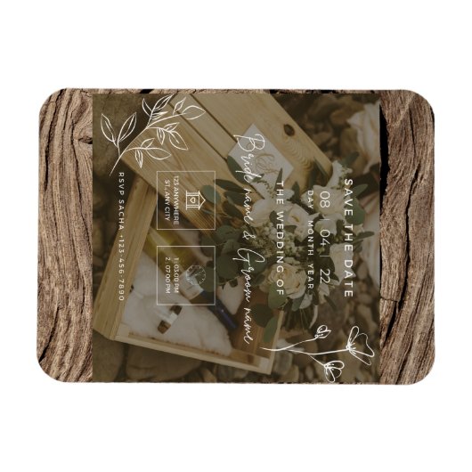 Magnet Flexible invitation de mariage (Horizontal)