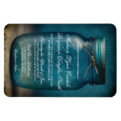Magnet Flexible Invitation de Mariage campagnard en verre bleu rus (Horizontal)
