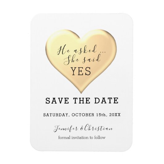 Magnet Flexible Invitation de sauvegarde de mariage de simple scri (Vertical)