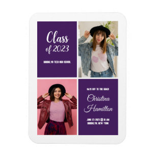 Magnet Flexible Invitation magnétique moderne violette pour la rem