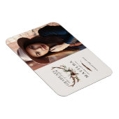 Magnet Flexible Invitation photo de cerf rustique et de fête fleur (Côté Droit)