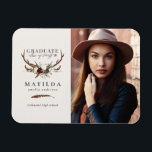 Magnet Flexible Invitation photo de cerf rustique et de fête fleur<br><div class="desc">Un cerf rustique et une fête florale de deuxième cycle photo invitation.</div>