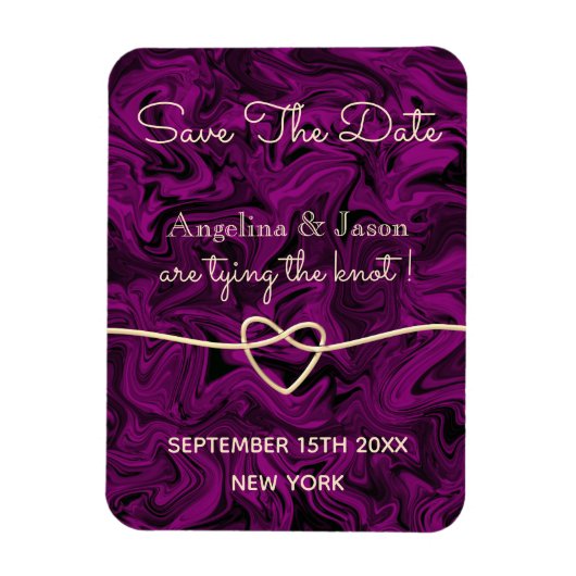 Magnet Flexible Invitation simple de mariage violet pour annoncer (Vertical)
