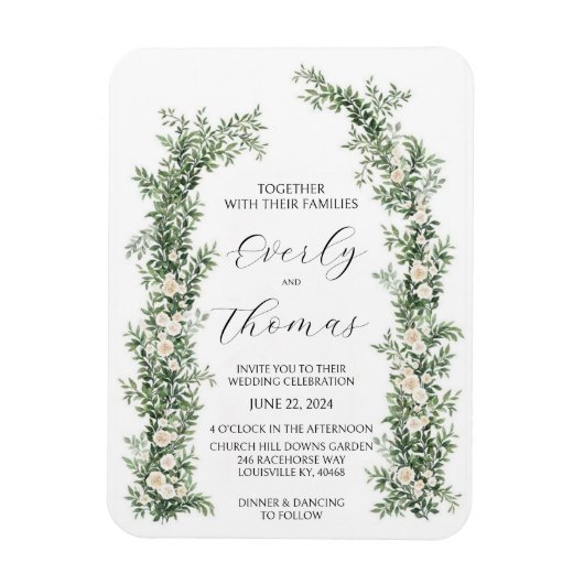 Magnet Flexible Invitations de mariage de l'arc floral (Vertical)