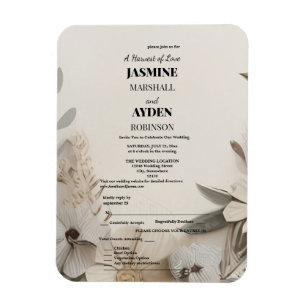 Magnet Flexible Invitations de mariage personnalisées élégantes
