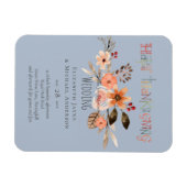 Magnet Flexible Invitations de mariage Thanksgiving Dusty Blue Ora (Horizontal)