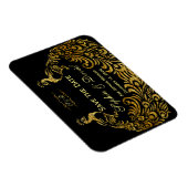 Magnet Flexible Invitations pour mariages | Gold Peacock ENREGISTR (Côté Droit)