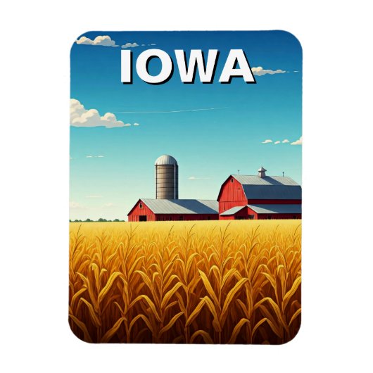 Magnet Flexible Iowa Cornfield Red Grange (Vertical)