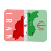 Magnet Flexible Iran Map with Flag and Emblem (Horizontal)