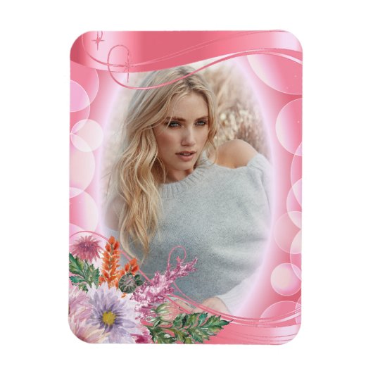 Magnet Flexible Iridescente Bokeh PInk & Pretty Flowers - do-it-yo (Vertical)