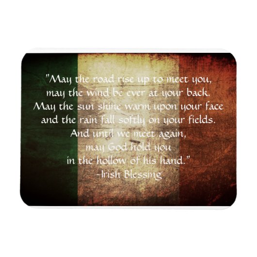 Magnet Flexible Irish Blessing on Distressed Flag Greeting Card (Horizontal)