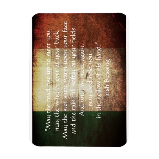 Magnet Flexible Irish Blessing on Distressed Flag Greeting Card (Vertical)