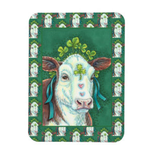 MAGNET FLEXIBLE IRISH BRED ST. PATRICK'S DAY HEIFER, SHAMROCK COW
