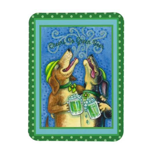 MAGNET FLEXIBLE IRLANDAIS HOUND CHIENS, ST. PATRICK'S DAY GREEN BE (Vertical)