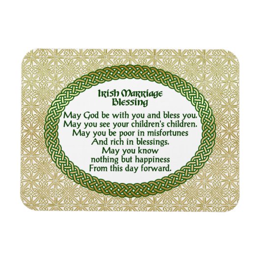 Magnet Flexible Irlandais mariage bénédiction, or et Mariage vert (Horizontal)