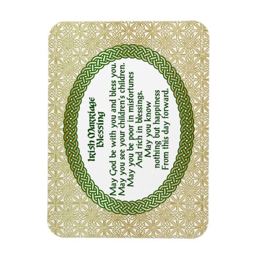 Magnet Flexible Irlandais mariage bénédiction, or et Mariage vert (Vertical)