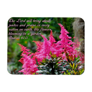 Magnet Flexible Isaïe 61:11 Pink Floral Inspirational