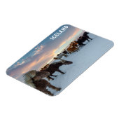 Magnet Flexible Islande Chevaux sauvages photo Voyage (Côté Gauche)