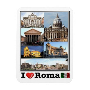 Magnet Flexible IT Italie - Roma - I Love Mosaic - Colosseo -