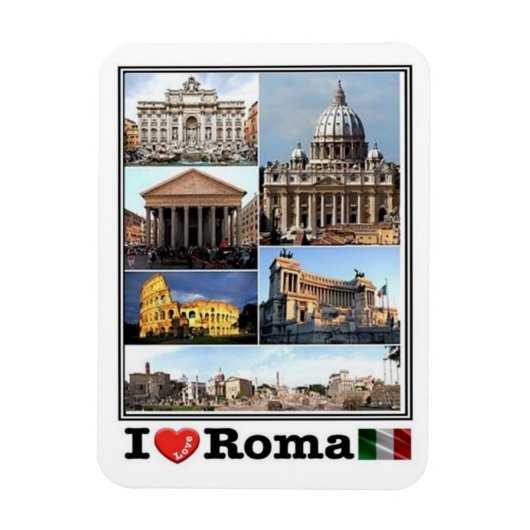 Magnet Flexible IT Italie - Roma - I Love Mosaic - Colosseo - (Vertical)