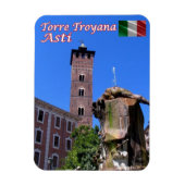 Magnet Flexible Italie - Piémont - Asti - Tour Troyana - (Vertical)