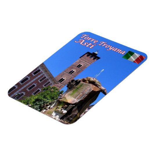 Magnet Flexible Italie - Piémont - Asti - Tour Troyana - (Côté Gauche)