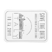 Magnet Flexible Italie Voyage Mariage Stylisé Skyline Enregistrer  (Horizontal)