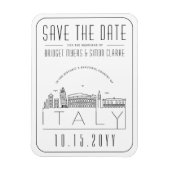 Magnet Flexible Italie Voyage Mariage Stylisé Skyline Enregistrer  (Vertical)