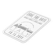 Magnet Flexible Italie Voyage Mariage Stylisé Skyline Enregistrer  (Côté Gauche)