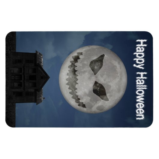 Magnet Flexible Jack-o'-lantern effrayant Lune d'Halloween (Horizontal)