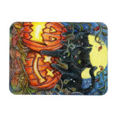 Magnet Flexible Jack-O'Lantern et Chats noirs (Horizontal)