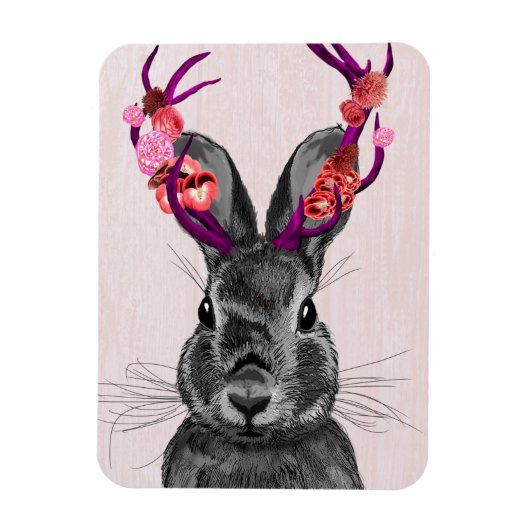 Magnet Flexible Jackalope avec Antlers roses 2 (Vertical)