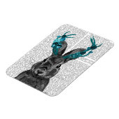 Magnet Flexible Jackalope avec Antlers Turquoise (Côté Gauche)