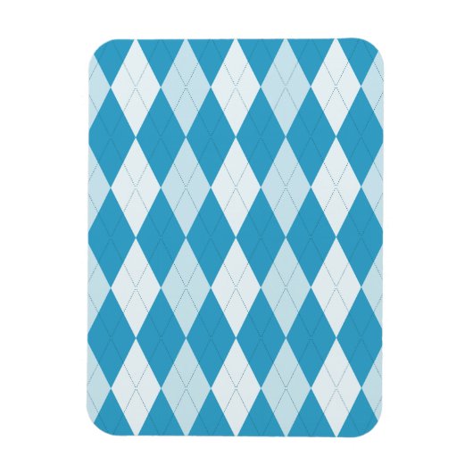 Magnet Flexible Jacquard bleu Peacock Petite forme diamant (Vertical)