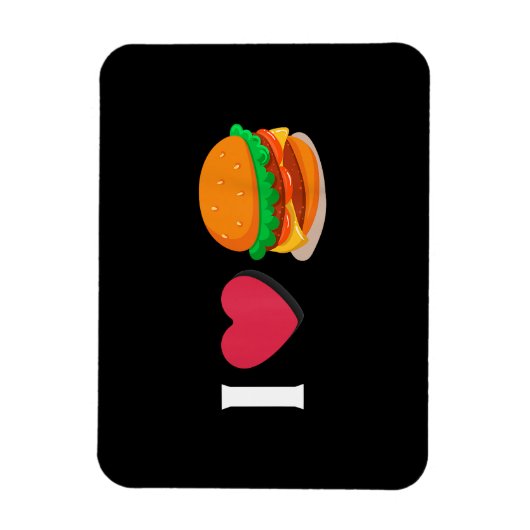 Magnet Flexible J'adore Burger Cheeseburger Manger Malsain (Vertical)