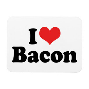 Magnet Flexible J'adore le bacon au cœur - Amoureux du bacon