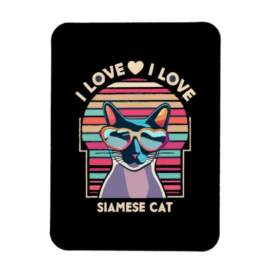 Magnet Flexible J'adore le chat siamois (Vertical)