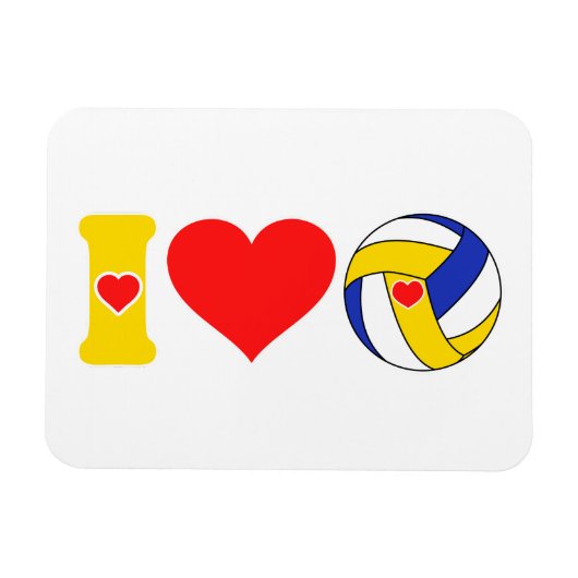 Magnet Flexible J'adore le volley-ball (Horizontal)