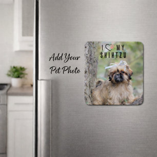 Magnet Flexible J'adore ma photo aimant Shih Tzu Chien Mignon