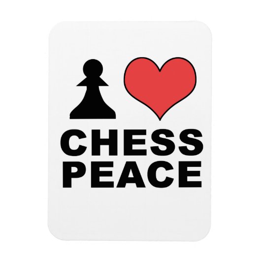 Magnet Flexible J'aime aimant frigo Chess Peace (Vertical)